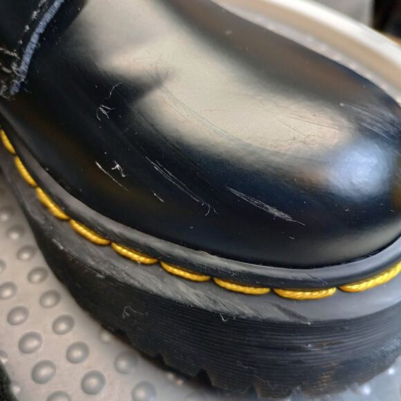 Dr. Martens 8053 Quad Platform Oxfords • Unisex Leather Chunky 5-Eye Shoes Black - Picture 3 of 10